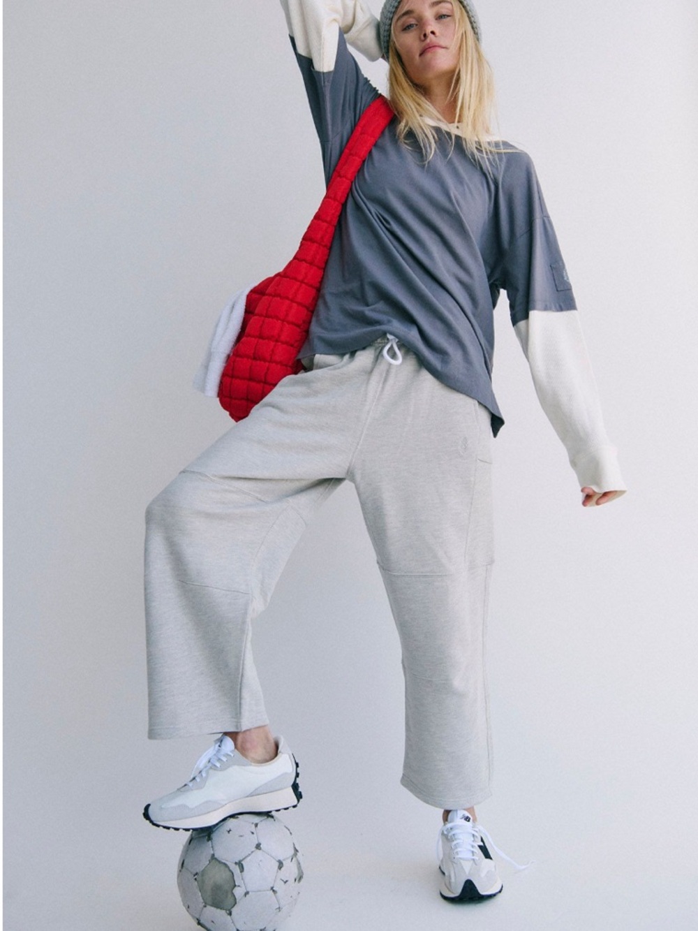 FP Movement Top Score Barrel Sweatpants NWT Heather Gray